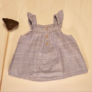 Baby Zara Striped Flutter Tank Top Size 9-12 M